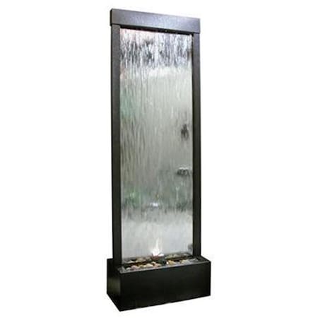 Alpine Corp Corp Mirror Waterfall-Silver with Decorative Stones and Light MLT102